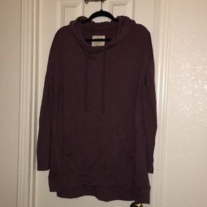 Long hooded Plum sweater XXL